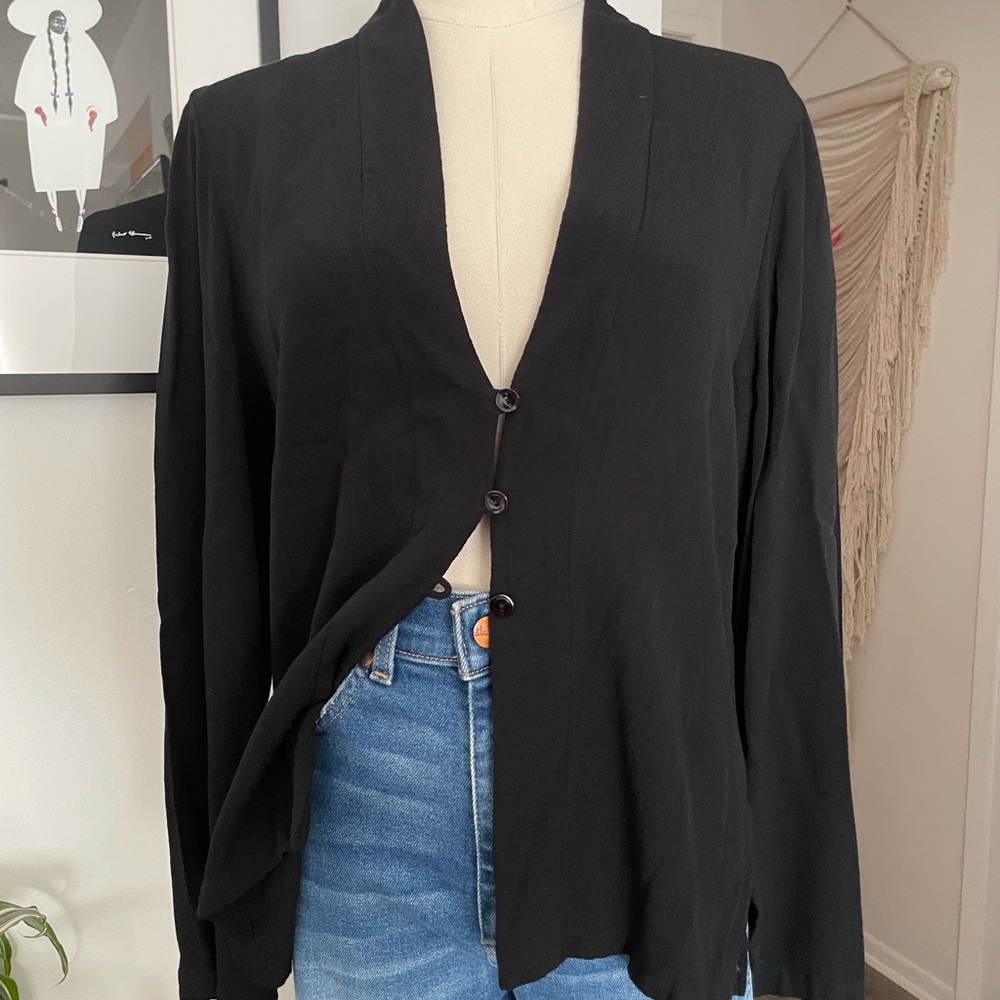 Eileen Fisher Black Lightweight Top S